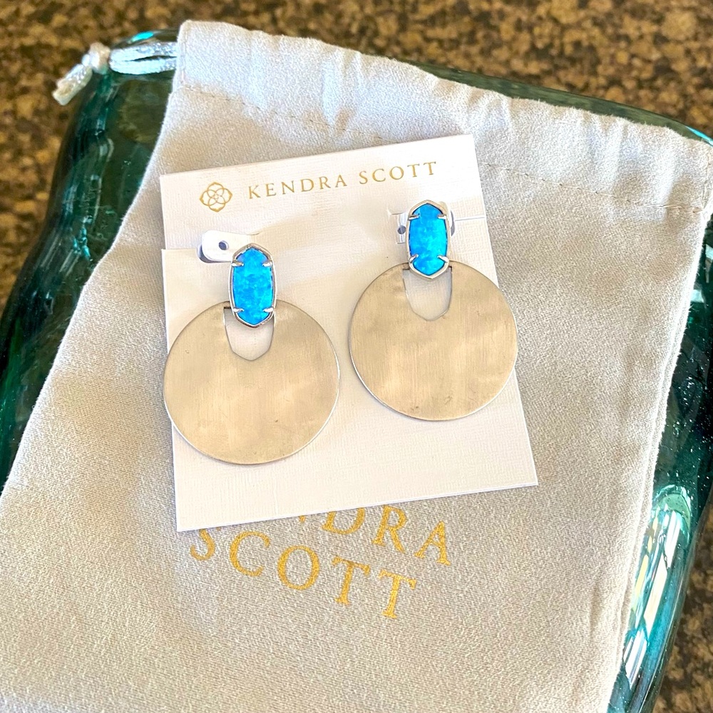 Kendra Scott CUSTOM Deena Silver Ocean Kyocera Opal